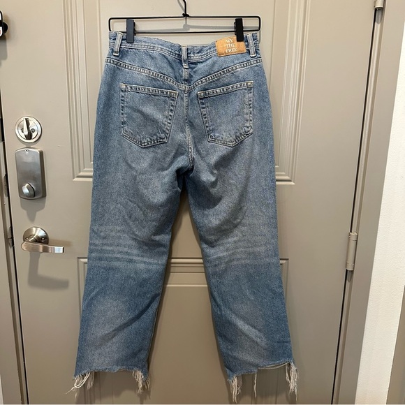 Free People We The Free Maggie Mid Rise Straight Leg Jeans Size 27 Distressed - Picture 2 of 9